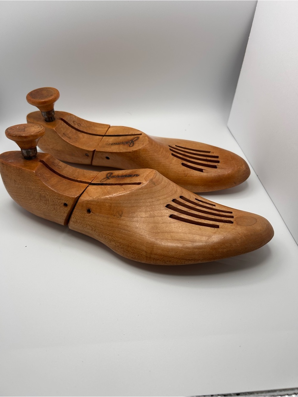 Vintage Jarmin Wooden Shoe Trees - Men’s Brown Shoe Stretchers size 8 - Picture 3 of 9
